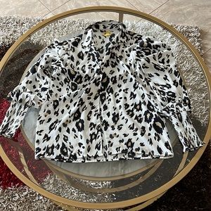 Top shop leopard chiffon blouse size 2